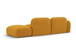 Sofá*CXL by Christian Lacroix - Sofá modular direito "Lucien" 3 lugares em veludo mostarda - 295x90x70cm Amarelo mostarda