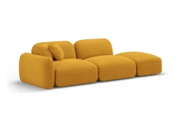 Sofá*CXL by Christian Lacroix - Sofá modular direito "Lucien" 3 lugares em veludo mostarda - 295x90x70cm Amarelo mostarda