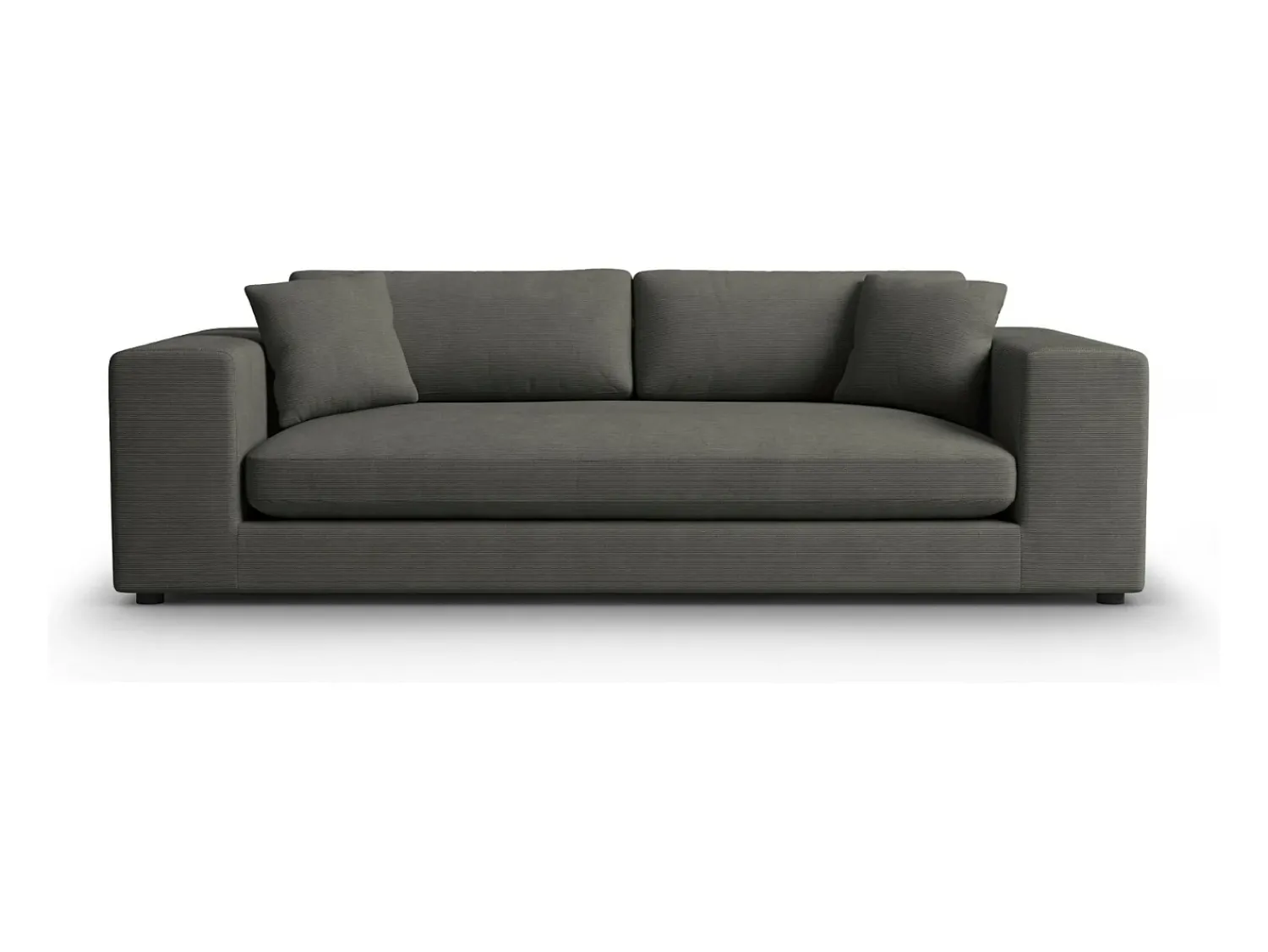 New CXL by Christian Lacroix - Sofá "Tendance" 4 lugares em veludo cotelê cinza escuro - 262x122x72cm Cinza antracite