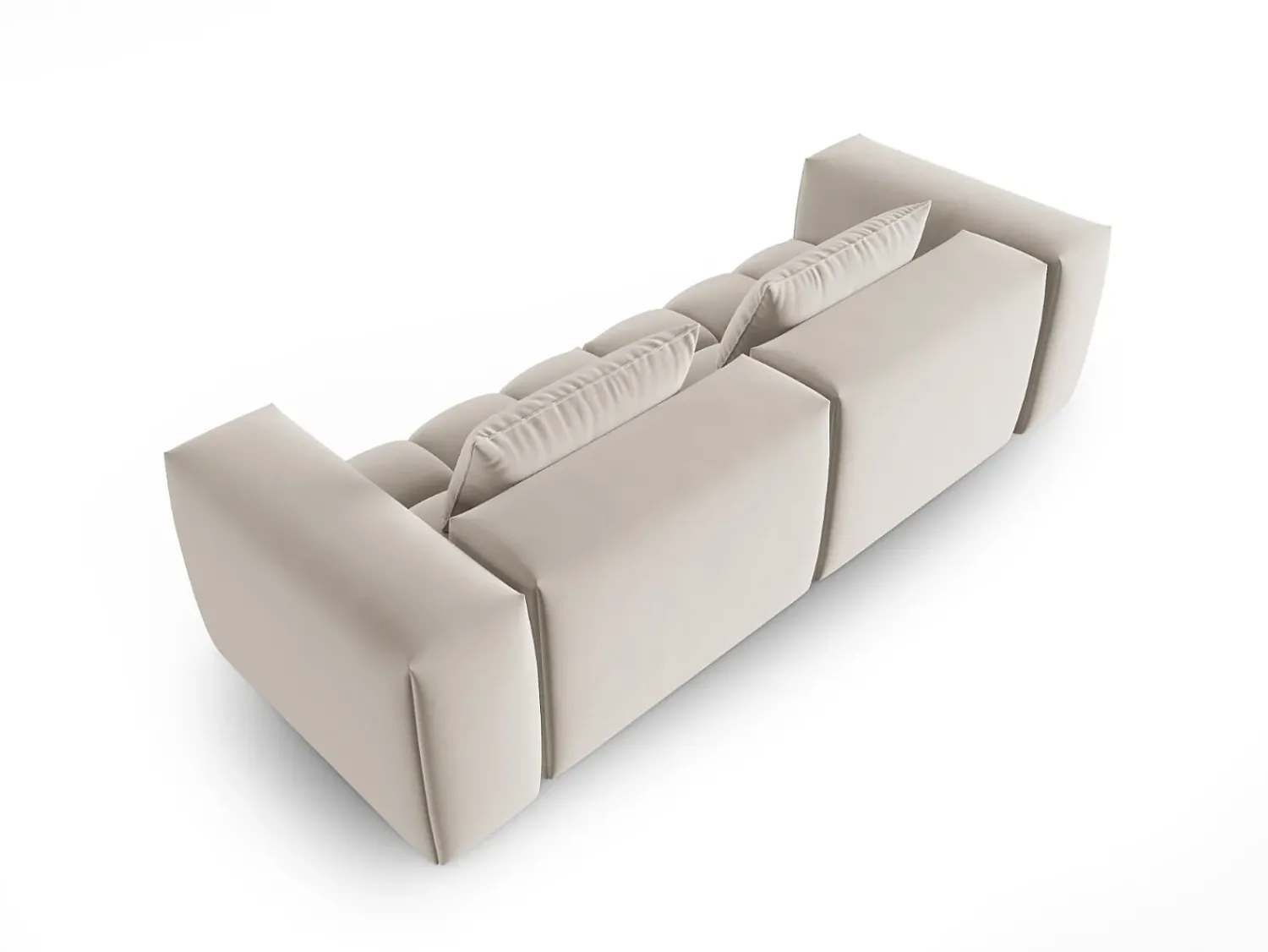 CXL by Christian Lacroix - Sofá modular "Lorella" 3 lugares em veludo cru - 230x85x70cm^ Sofá