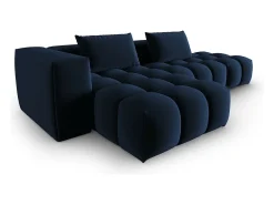 Sofá*CXL by Christian Lacroix - Sofá modular de canto esquerdo "Lorella" 4 lugares em veludo azul real - 265x145x70cm Azul escuro