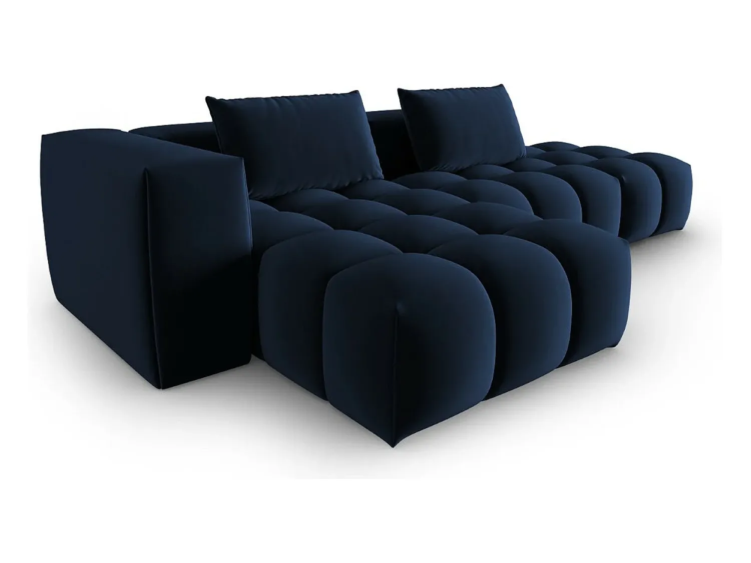 Sofá*CXL by Christian Lacroix - Sofá modular de canto esquerdo "Lorella" 4 lugares em veludo azul real - 265x145x70cm Azul escuro