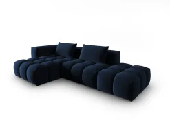 Sofá*CXL by Christian Lacroix - Sofá modular de canto esquerdo "Lorella" 4 lugares em veludo azul real - 265x145x70cm Azul escuro