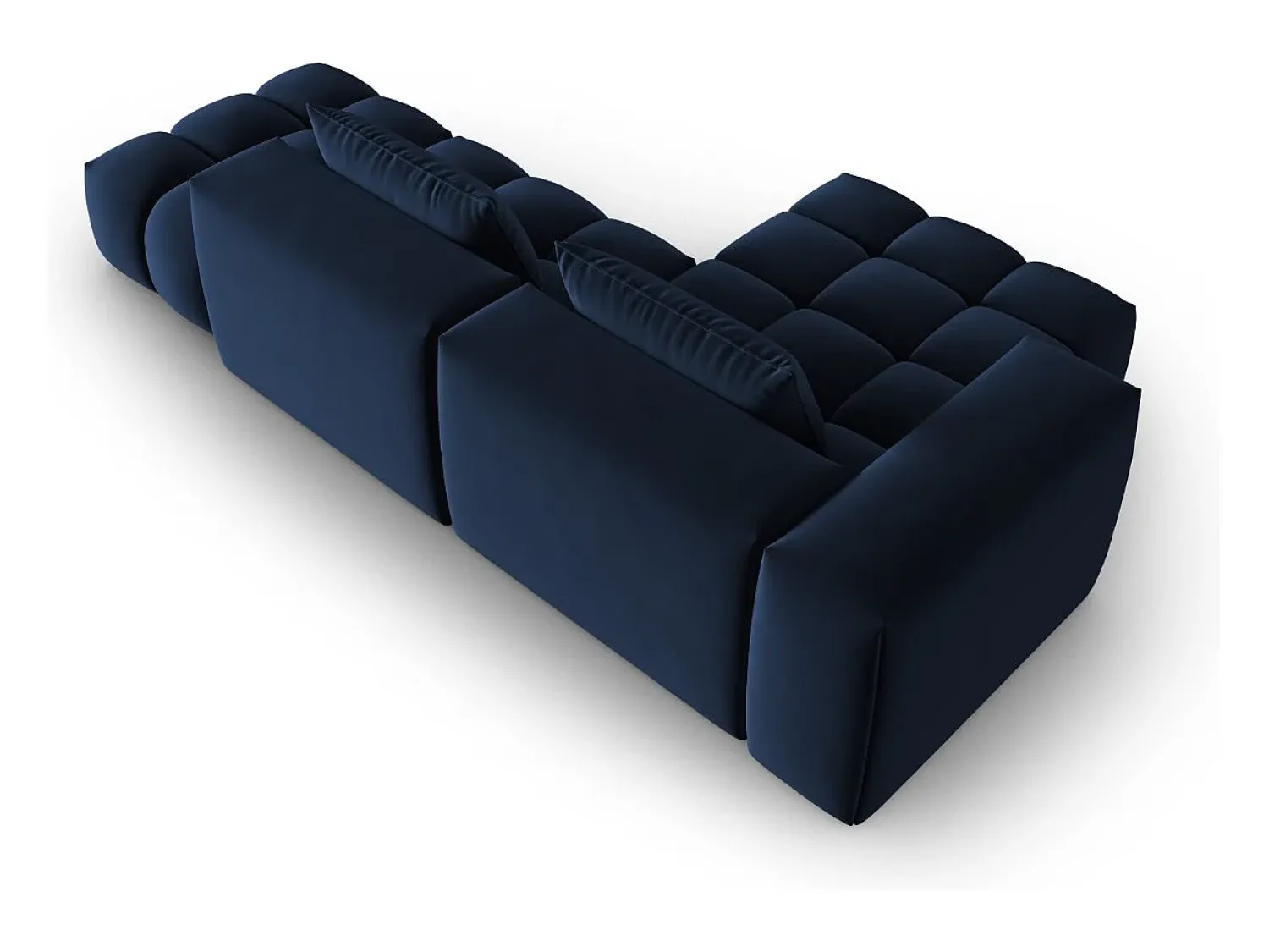 Sofá*CXL by Christian Lacroix - Sofá modular de canto esquerdo "Lorella" 4 lugares em veludo azul real - 265x145x70cm Azul escuro