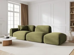 Hot CXL by Christian Lacroix - Sofá modular direito "Lucien" 3 lugares em veludo - 295x90x70cm Verde claro