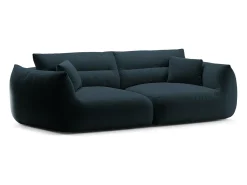 Clearance CXL by Christian Lacroix - Sofá modular "Maurie" 4 lugares em tecido chenille azul marinho - 264x107x90cm Azul esverdeado