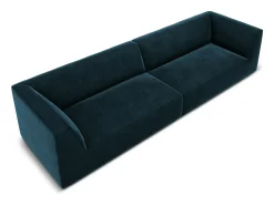 Clearance CXL by Christian Lacroix - Sofá "Charles" 4 lugares em veludo petróleo escuro - 302x93x69cm Verde esmeralda