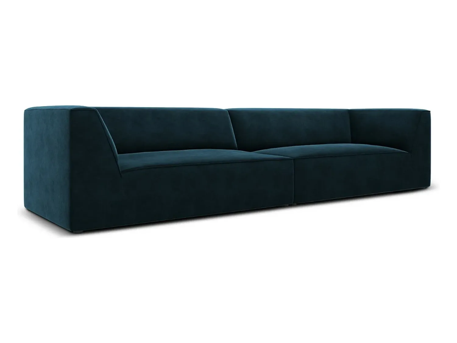 Clearance CXL by Christian Lacroix - Sofá "Charles" 4 lugares em veludo petróleo escuro - 302x93x69cm Verde esmeralda
