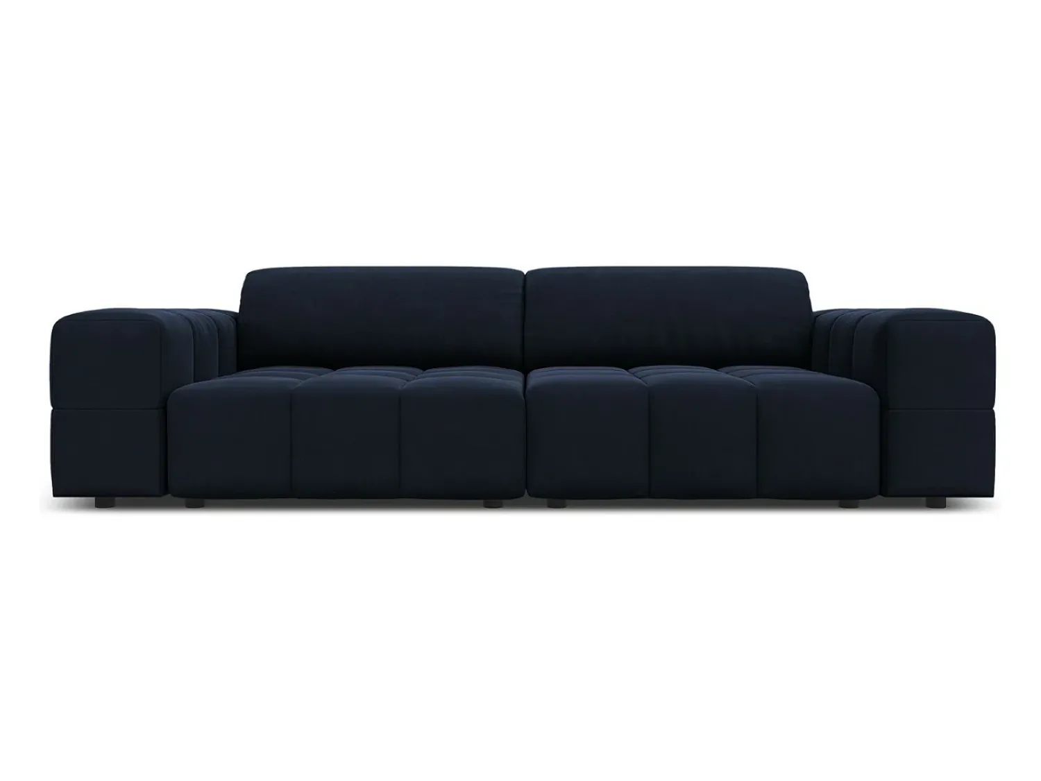 Sofá|CXL by Christian Lacroix - Sofá "Luc" 3 lugares em veludo - 204x102x70cm Azul escuro