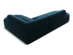 CXL by Christian Lacroix - Sofá de canto direito "Charles" 4 lugares em veludo petróleo escuro - 273x180x69cm^ Sofá