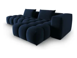 Sofá|CXL by Christian Lacroix - Sofá modular de canto direito "Lorella" 4 lugares em veludo azul real - 265x145x70cm Azul escuro