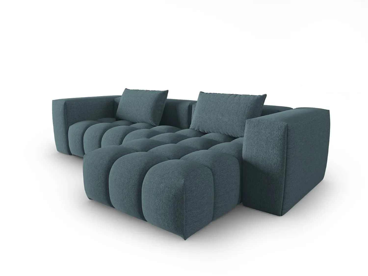 Discount CXL by Christian Lacroix - Sofá modular de canto direito "Lorella" 3 lugares em tecido estrutural - 260x145x70cm Azul claro