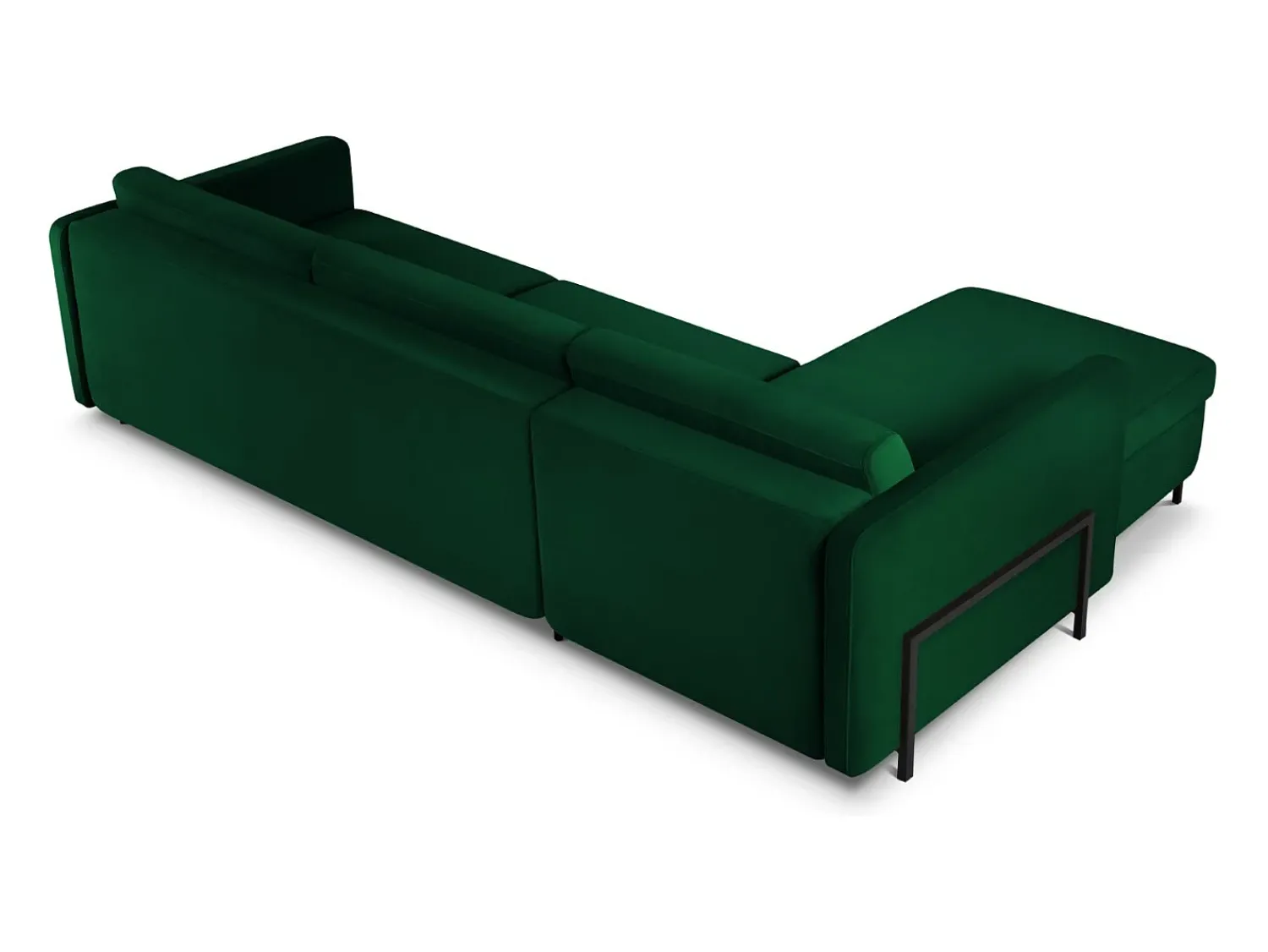 Sofá|CXL by Christian Lacroix - Sofá de canto convertível à esquerda "Yanis" 5 lugares em veludo verde garrafa - 280x170x80cm Verde pinho