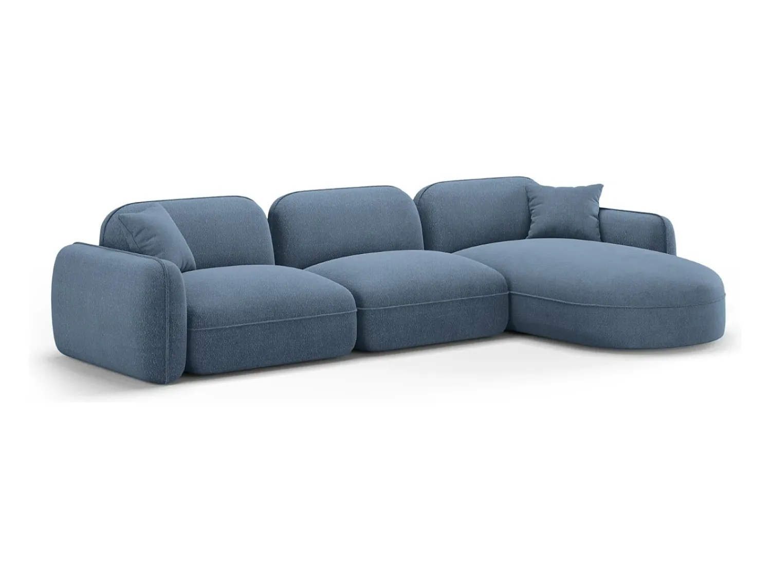 Hot CXL by Christian Lacroix - Sofá modular de canto direito "Lucien" 4 lugares em veludo jeans - 320x165x70cm Azul