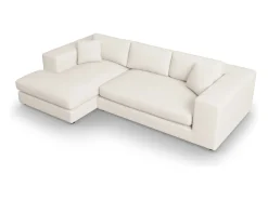 Outlet CXL by Christian Lacroix - Sofá de canto esquerdo "Tendance" 5 lugares em tecido estrutural - 282x174x72cm Branco