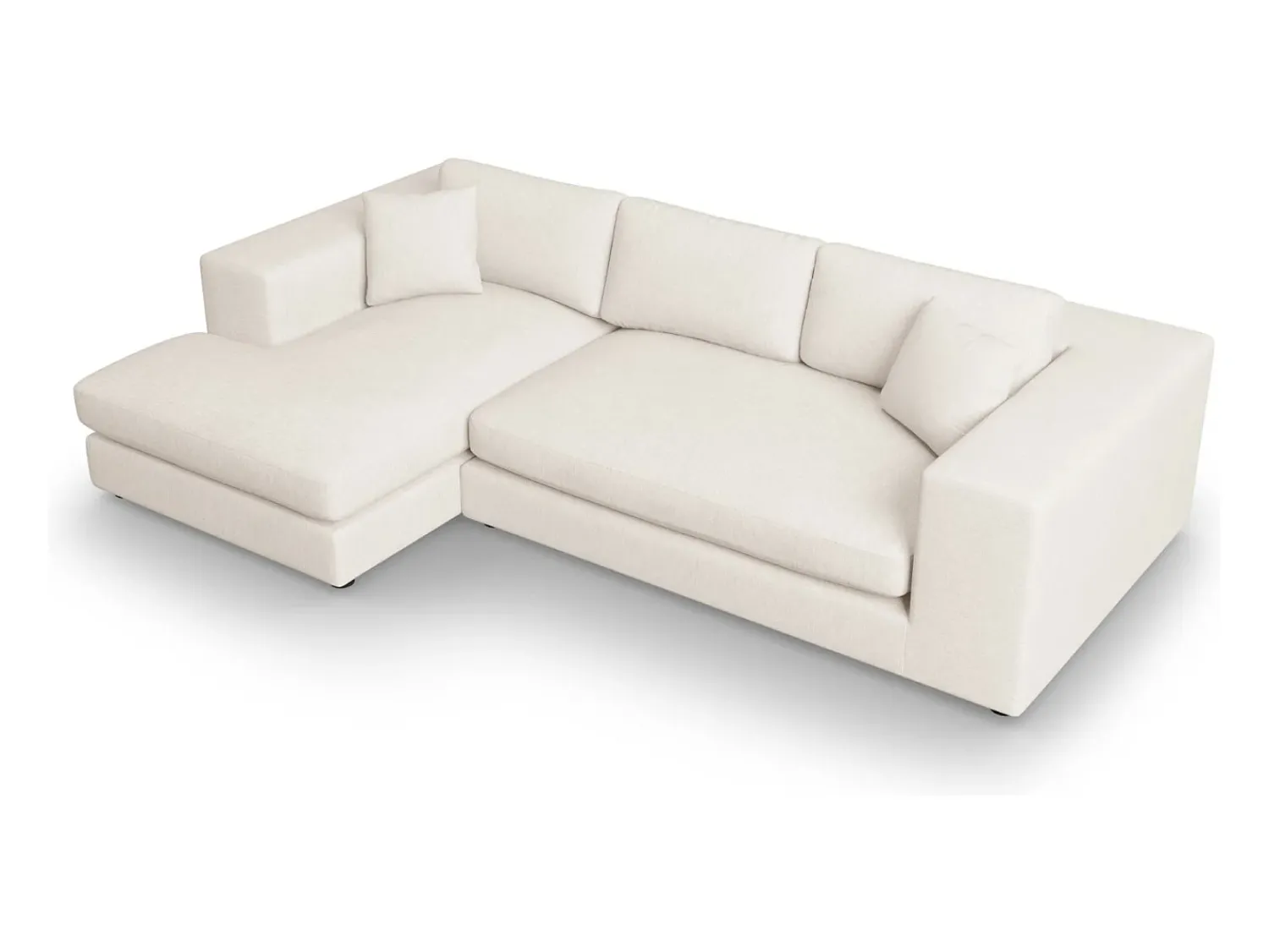 Outlet CXL by Christian Lacroix - Sofá de canto esquerdo "Tendance" 5 lugares em tecido estrutural - 282x174x72cm Branco