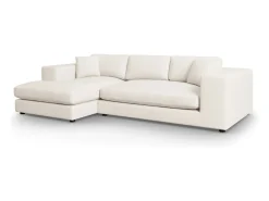 Outlet CXL by Christian Lacroix - Sofá de canto esquerdo "Tendance" 5 lugares em tecido estrutural - 282x174x72cm Branco