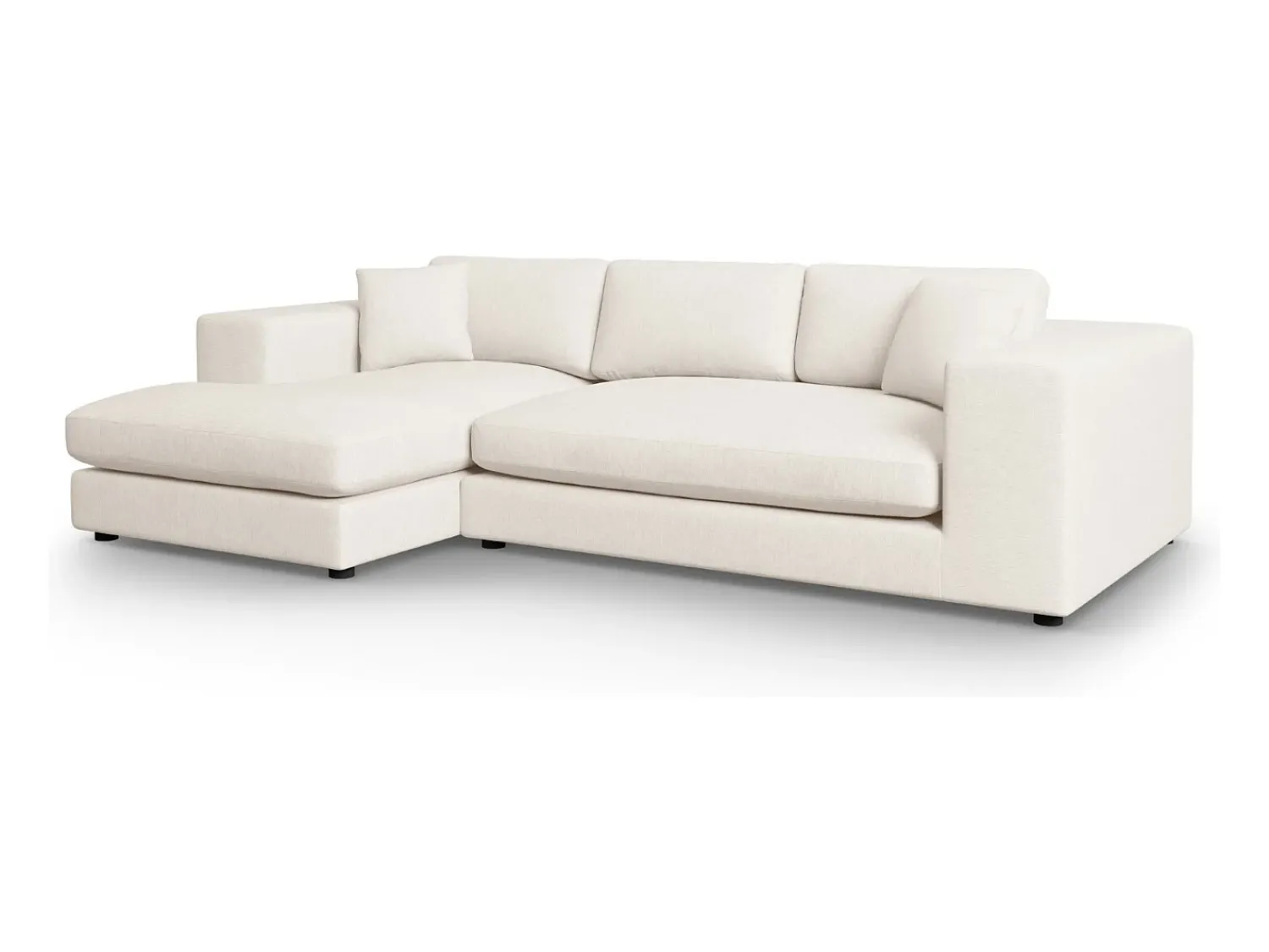Outlet CXL by Christian Lacroix - Sofá de canto esquerdo "Tendance" 5 lugares em tecido estrutural - 282x174x72cm Branco