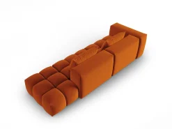 Clearance CXL by Christian Lacroix - Sofá modular direito "Lorella" 3 lugares em veludo - 265x85x70cm Terracota