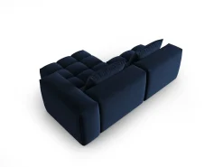 Sofá*CXL by Christian Lacroix - Sofá modular de canto direito "Lorella" 3 lugares em veludo azul real - 205x145x70cm Azul escuro