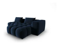 Sofá*CXL by Christian Lacroix - Sofá modular de canto direito "Lorella" 3 lugares em veludo azul real - 205x145x70cm Azul escuro