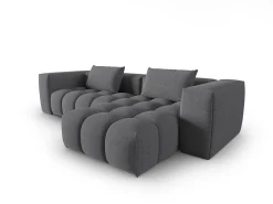 Sofá*CXL by Christian Lacroix - Sofá modular de canto direito "Lorella" 3 lugares em tecido estrutural cinza - 260x145x70cm Cinzento