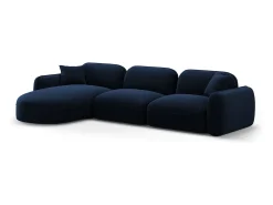 Sofá|CXL by Christian Lacroix - Sofá modular de canto esquerdo "Lucien" 4 lugares em veludo azul real - 320x165x70cm Azul escuro
