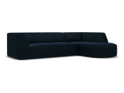 Sofá*CXL by Christian Lacroix - Sofá de canto direito "Charles" 4 lugares em veludo - 273x180x69cm Azul escuro