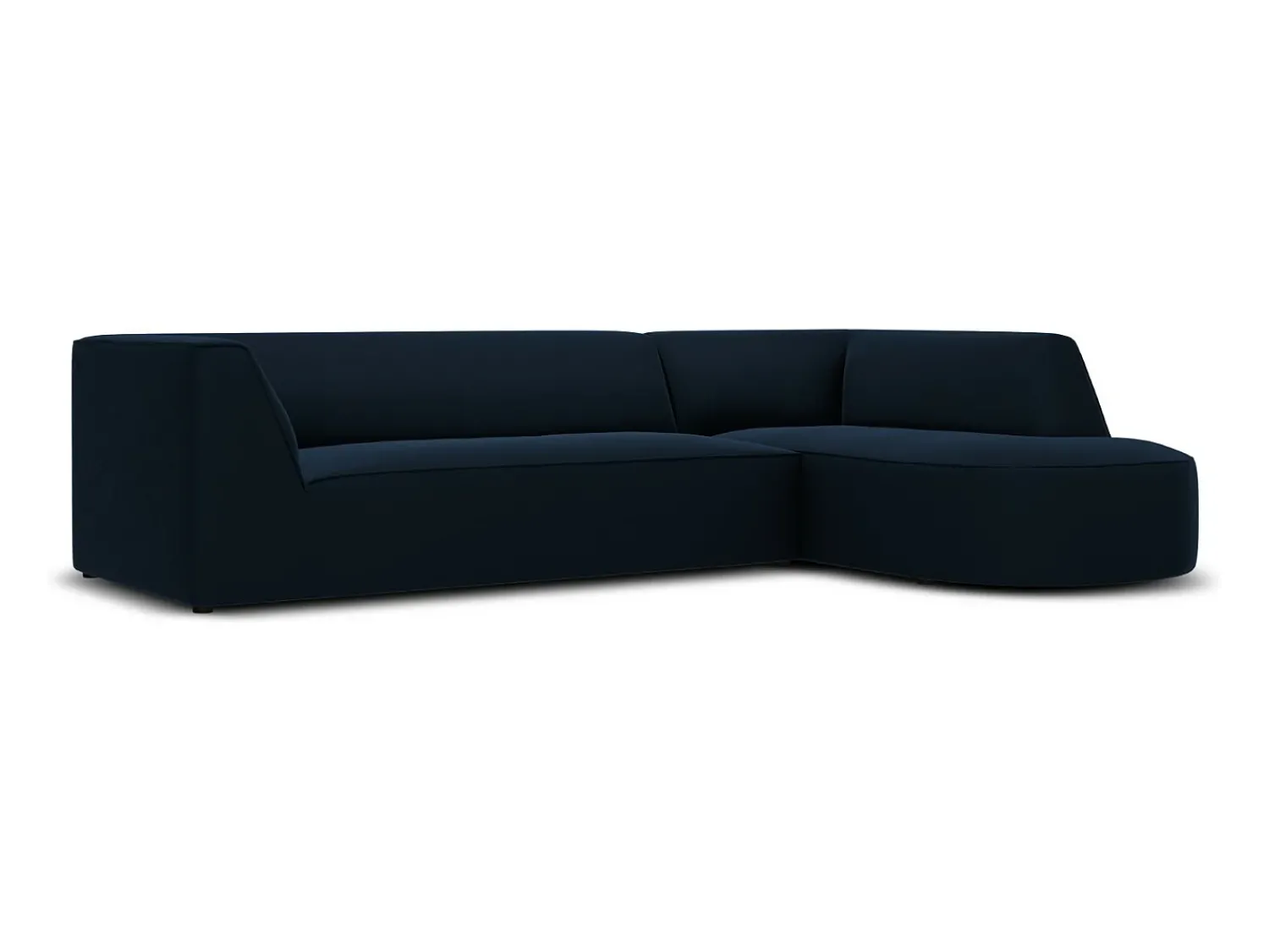 Sofá*CXL by Christian Lacroix - Sofá de canto direito "Charles" 4 lugares em veludo - 273x180x69cm Azul escuro
