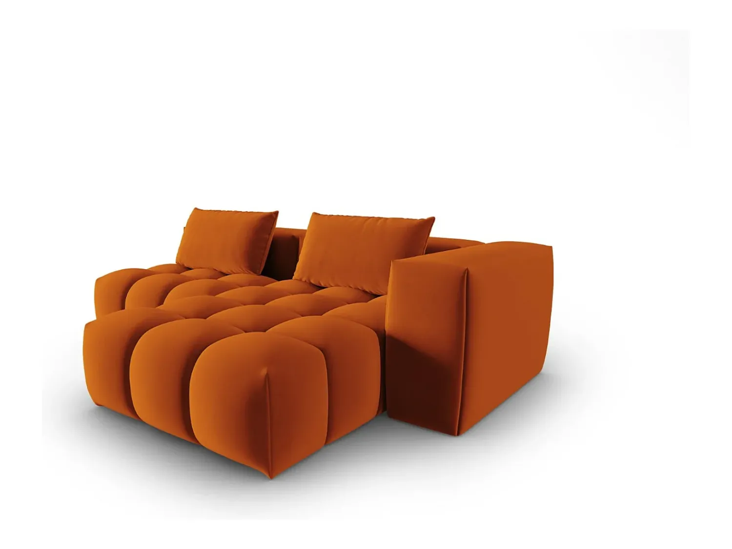 Sofá*CXL by Christian Lacroix - Sofá modular de canto direito "Lorella" 3 lugares em veludo - 205x145x70cm Terracota