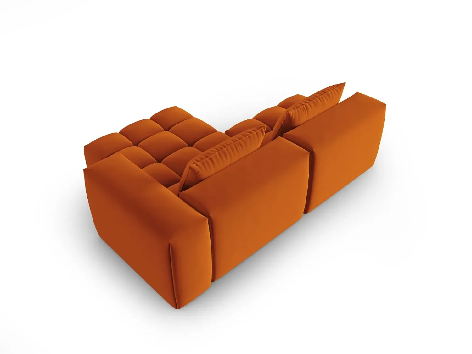 Sofá*CXL by Christian Lacroix - Sofá modular de canto direito "Lorella" 3 lugares em veludo - 205x145x70cm Terracota
