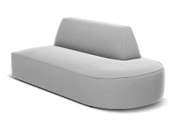 Outlet CXL by Christian Lacroix - Sofá modular direito "Charles" 2 lugares em veludo cinza claro - 181x93x69cm Cinzento claro