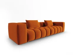 Sofá|CXL by Christian Lacroix - Sofá modular "Lorella" 5 lugares em veludo - 290x85x70cm Terracota