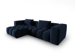 CXL by Christian Lacroix - Sofá modular de canto esquerdo "Lorella" 3 lugares em veludo azul real - 260x145x70cm^ Sofá