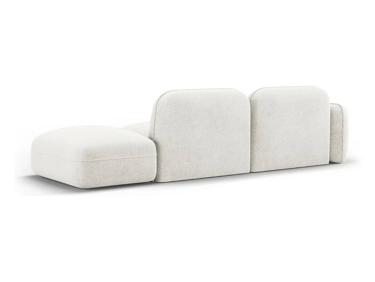 Sofá*CXL by Christian Lacroix - Sofá modular direito "Lucien" 3 lugares em veludo - 295x90x70cm Marfim