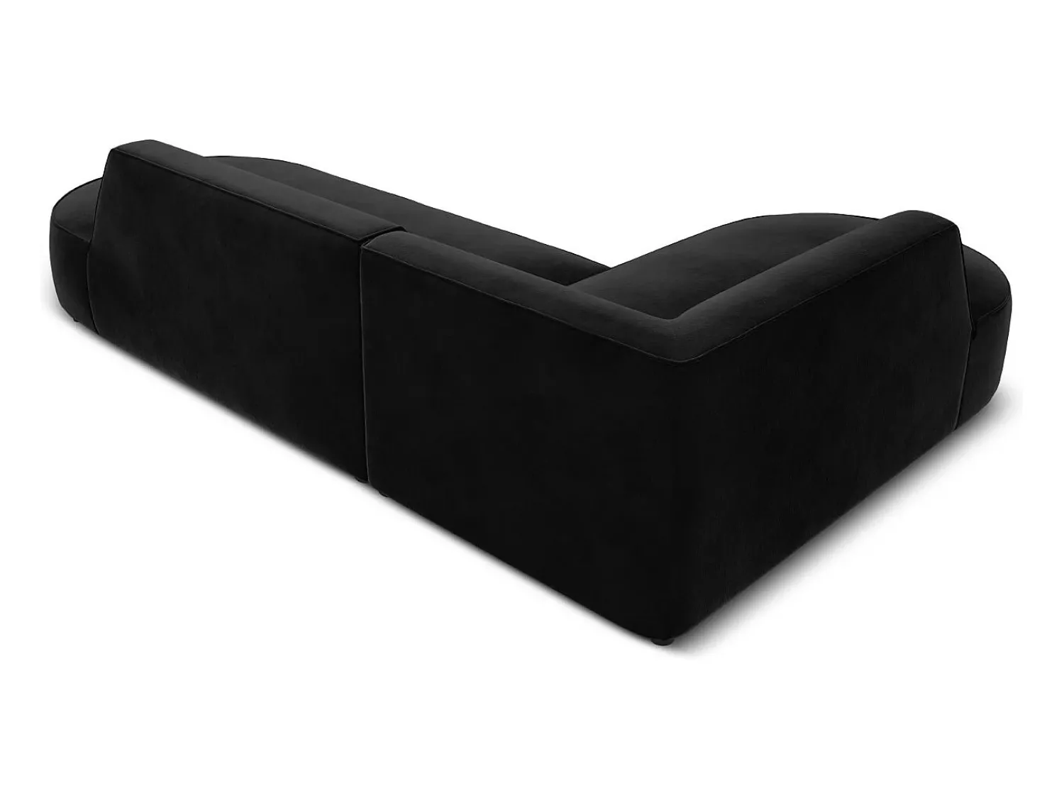 Sofá*CXL by Christian Lacroix - Sofá de canto esquerdo "Charles" 4 lugares em veludo - 273x180x69cm Preto