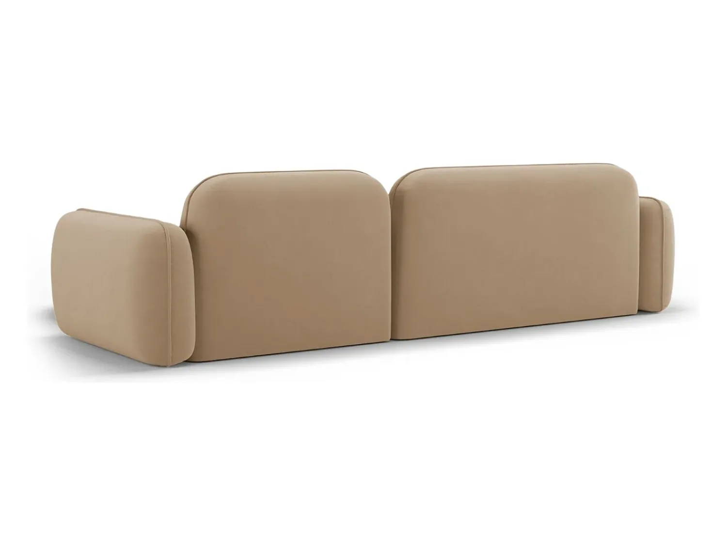 Sofá*CXL by Christian Lacroix - Sofá modular de canto direito "Lucien" 4 lugares em veludo areia - 275x165x70cm Camel