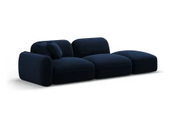 Sofá*CXL by Christian Lacroix - Sofá modular direito "Lucien" 3 lugares em veludo azul real - 295x90x70cm Azul escuro