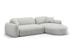 Sofá*CXL by Christian Lacroix - Sofá modular de canto direito "Lucien" 4 lugares em veludo cinza claro - 275x165x70cm Cinzento claro