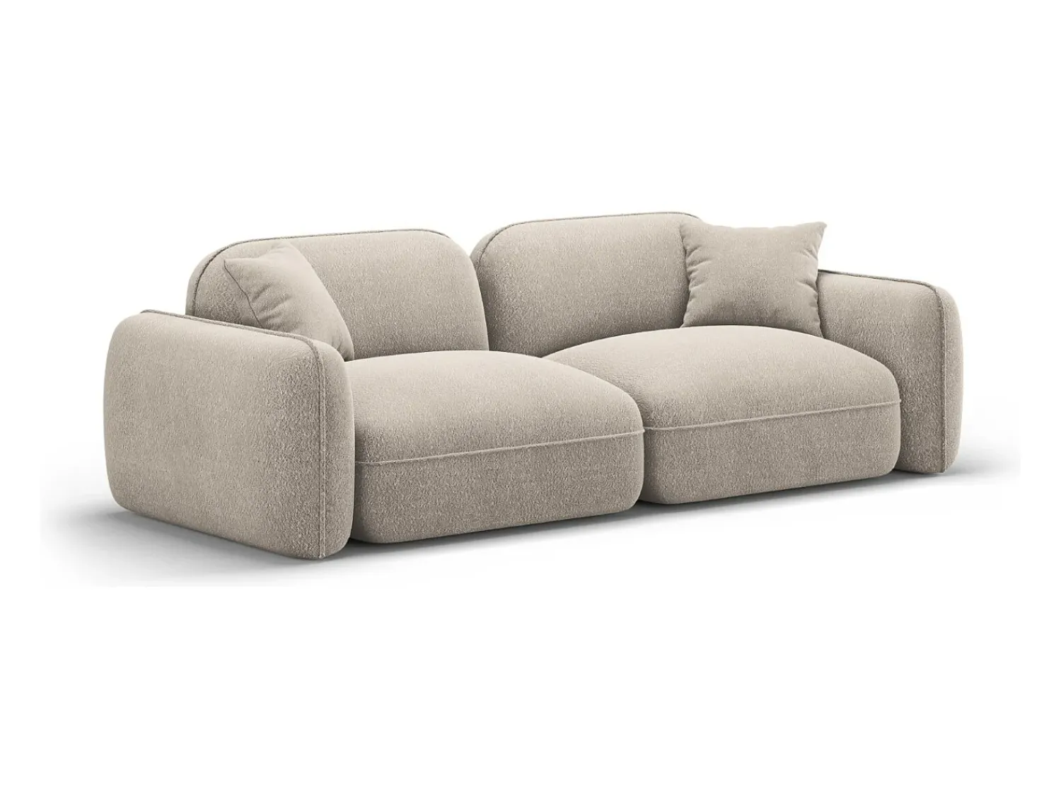 Sofá|CXL by Christian Lacroix - Sofá modular "Lucien" 3 lugares em veludo escuro - 230x90x70cm Bege