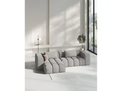 Sofá|CXL by Christian Lacroix - Sofá modular de canto esquerdo "Lorella" 3 lugares em tecido estrutural escuro - 260x145x70cm Bege