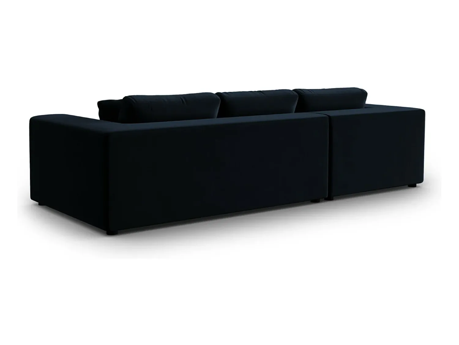 Outlet CXL by Christian Lacroix - Sofá de canto esquerdo "Tendance" 5 lugares em veludo - 282x174x72cm Azul escuro
