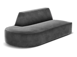 Sofá|CXL by Christian Lacroix - Sofá modular virado para a esquerda "Charles" 2 lugares em veludo cinza escuro - 181x93x69cm Cinza antracite