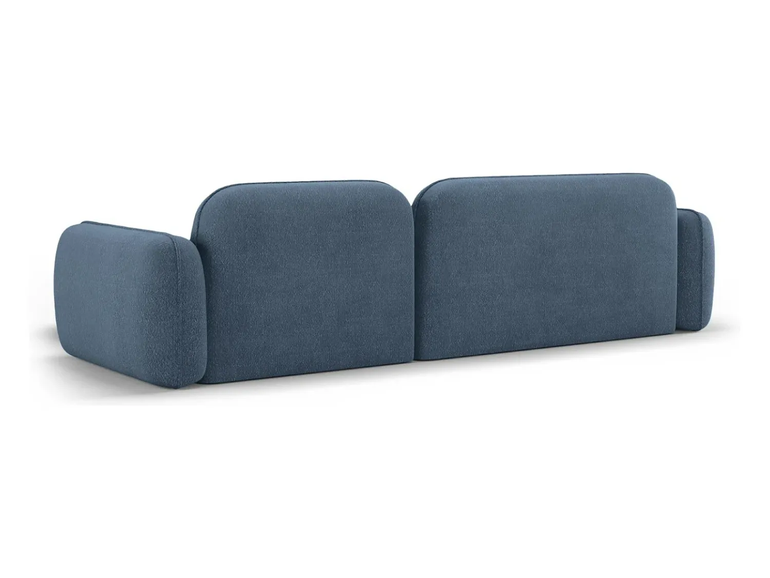 Sofá|CXL by Christian Lacroix - Sofá modular de canto direito "Lucien" 4 lugares em veludo jeans - 275x165x70cm Azul