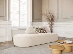 Sofá|CXL by Christian Lacroix - Sofá modular virado para a esquerda "Charles" 2 lugares em veludo - 181x93x69cm Bege