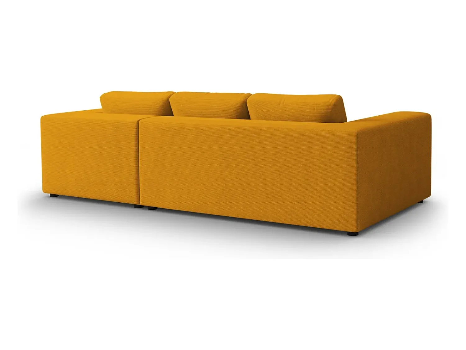 Sale CXL by Christian Lacroix - Sofá de canto direito "Tendance" 5 lugares em veludo cotelê - 282x174x72cm Amarelo