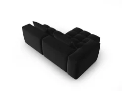 Sofá|CXL by Christian Lacroix - Sofá modular de canto esquerdo "Lorella" 3 lugares em veludo - 205x145x70cm Preto