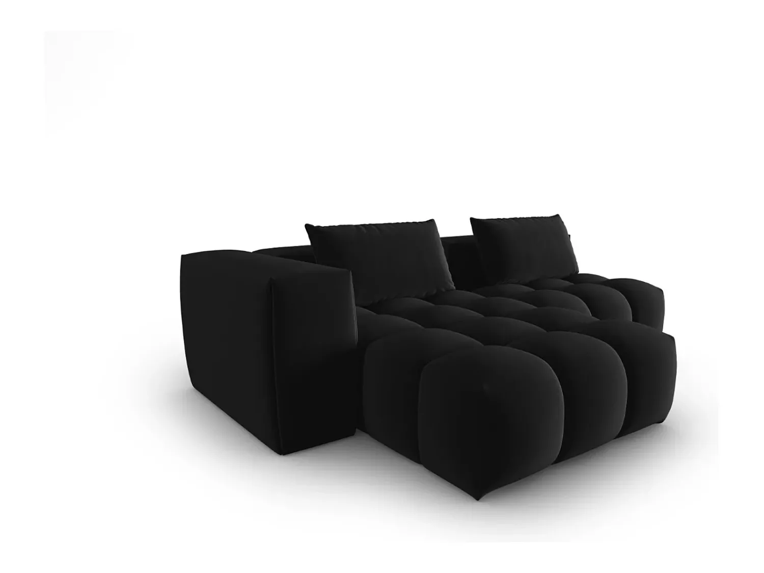 Sofá|CXL by Christian Lacroix - Sofá modular de canto esquerdo "Lorella" 3 lugares em veludo - 205x145x70cm Preto