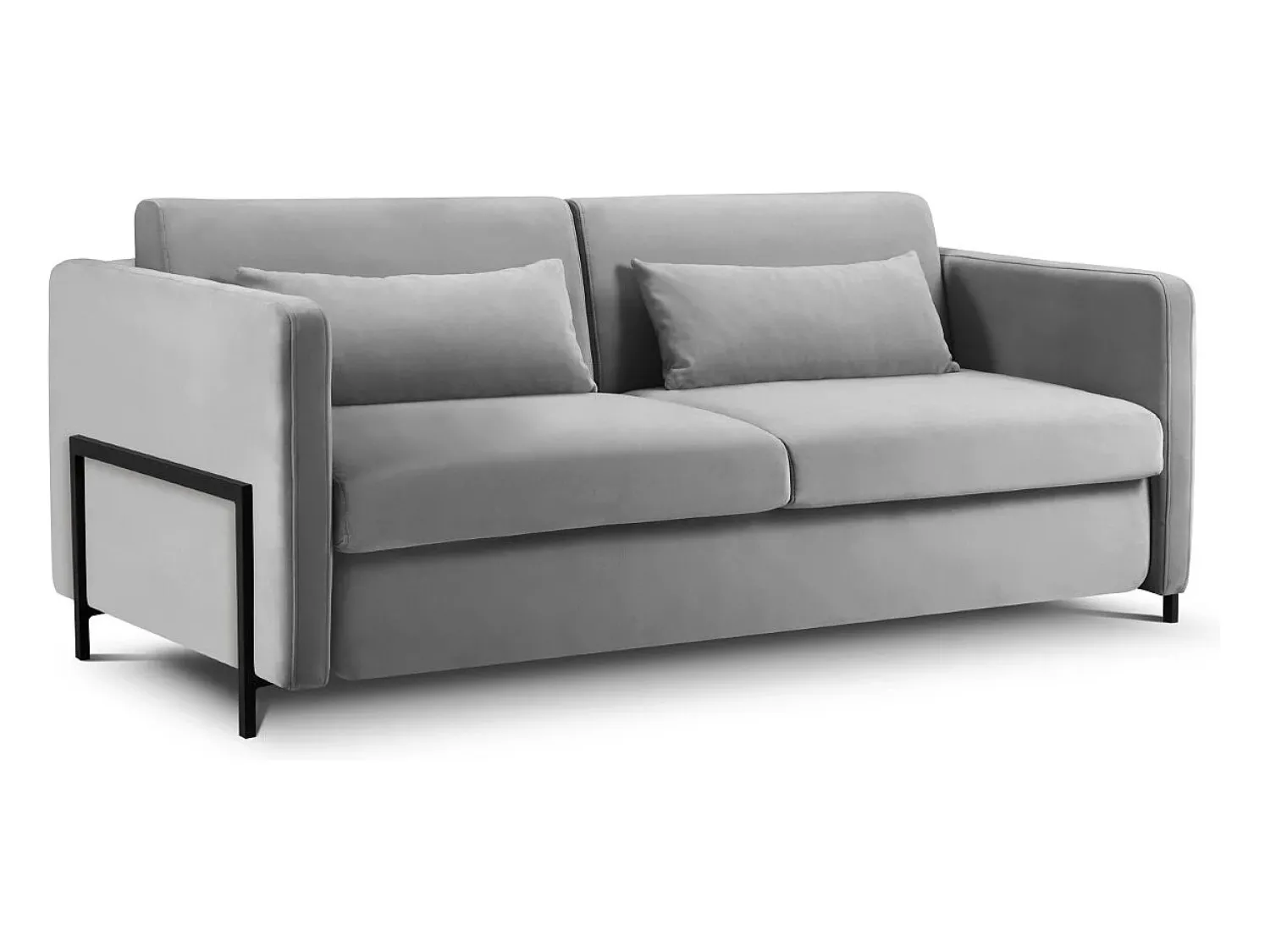 Sale CXL by Christian Lacroix - Sofá-cama "Yanis" 2 lugares em veludo cinza - 182x102x80cm Cinzento
