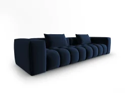 Sofá|CXL by Christian Lacroix - Sofá modular "Lorella" 5 lugares em veludo azul real - 290x85x70cm Azul escuro